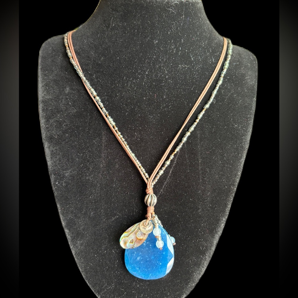 Vintage Silpada Blue Faceted Teardrop Shape Stone